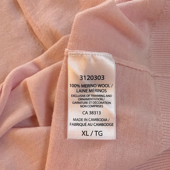 New Without Tags 100% Merino Wool Sweater in Light Pink - XL - Picture 5 of 7